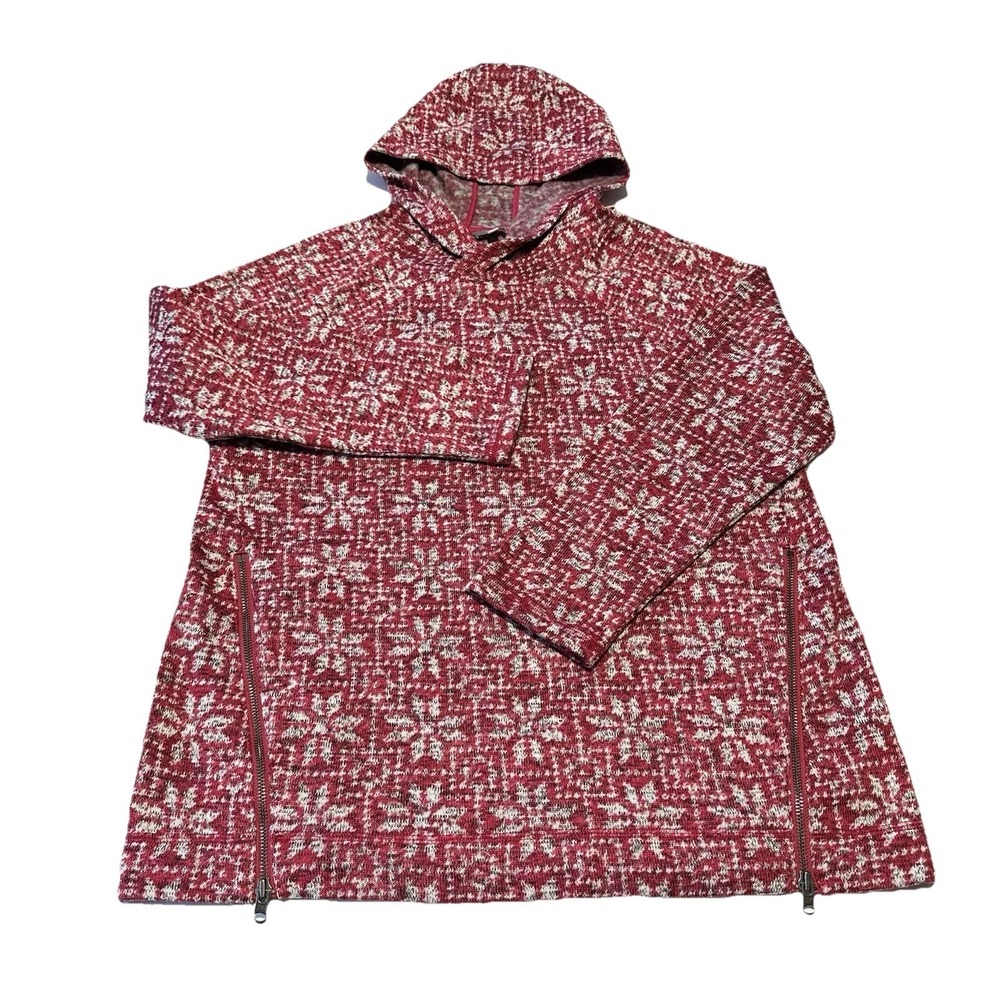 Talbots Womens Hoodie Large Magenta Hooded Fleece Sweatshirt Long Sleeve‎